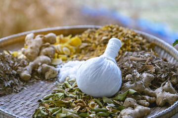 The Herbal compress ball for spa treatment