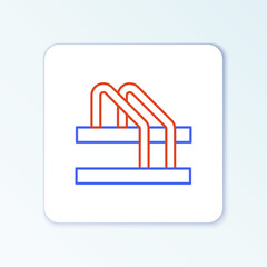 Line Bicycle parking icon isolated on white background. Colorful outline concept. Vector