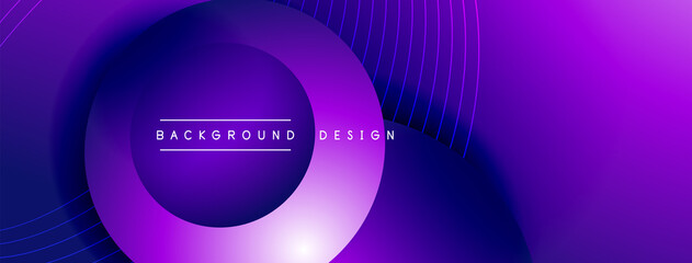Gradient circles with shadows. Vector techno abstract background. Modern overlapping forms wallpaper background, design template