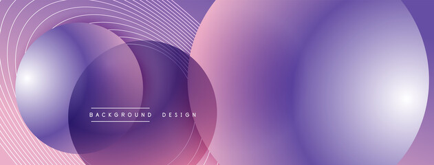 Gradient circles with shadows. Vector techno abstract background. Modern overlapping forms wallpaper background, design template