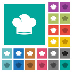 Chef hat square flat multi colored icons