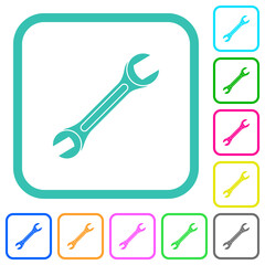 Single wrench vivid colored flat icons