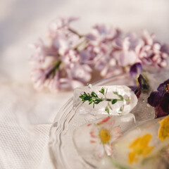 Ice and flowers