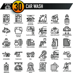 Car Wash, Thin Line, and Pixel Perfect Icons
