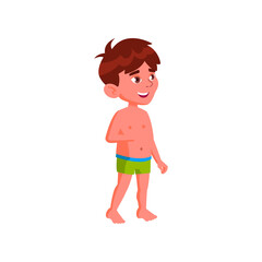 happy little boy relaxing in water park cartoon vector. happy little boy relaxing in water park character. isolated flat cartoon illustration