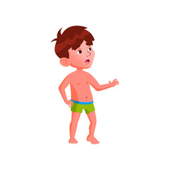 surprised boy kid saw big water slide cartoon vector. surprised boy kid saw big water slide character. isolated flat cartoon illustration