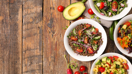assorted of vegetarian salad in bowl