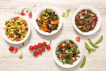 assorted of vegetarian salad in bowl