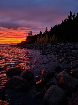 firesky at sunrise in May in Patagonia Argentina