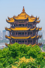 Wuhan landmark .The yellow crane tower , located on snake hill in Wuhan, is one of the three famous towers south of yangtze river,China.