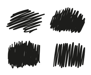 Hand drawn hatching. Abstract simple strokes by hand. Black and white illustration