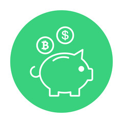 piggy bank icon for saving money, save money box for investing of businessman, wealthy of millionaire