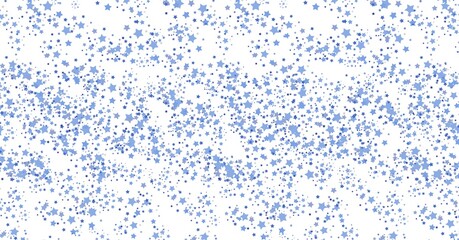 Composition of multiple blue american flag stars and spots on white background