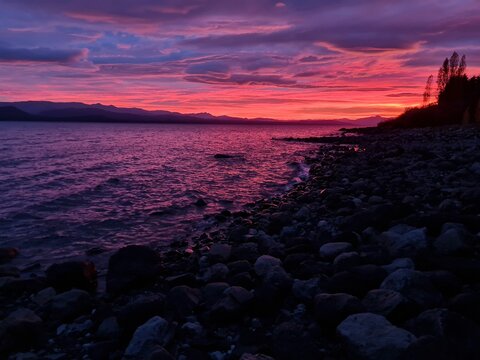 firesky at sunrise in May in Patagonia Argentina
