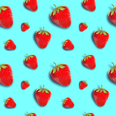 Ripe, juicy strawberries on a bright background. Seamless background.