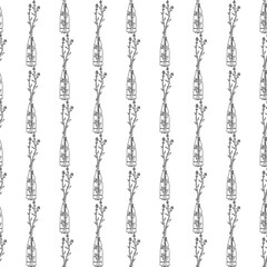 Black and white flower pattern