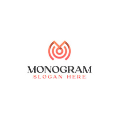 Letter M Monogram Logo Template Vector Illustration
