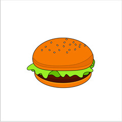 hamburger on white background