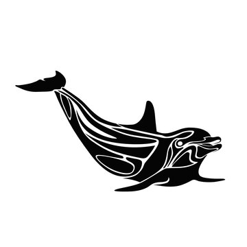 vector drawing of a dolphin tattoo