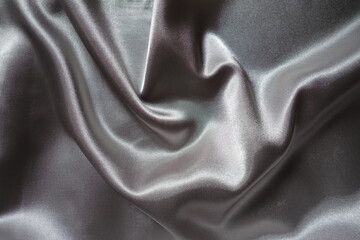 Jammed simple glossy gray polyester satin fabric