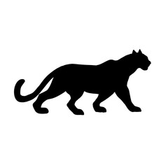 Silhouette of a tiger on a white background.Vector tiger animal icon, side view profile.