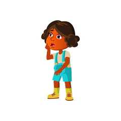 shocked african girl kid watching magical focus cartoon vector. shocked african girl kid watching magical focus character. isolated flat cartoon illustration