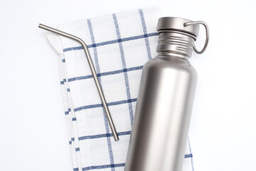 Eco Hydration Bottle and reusable stainless steel straws