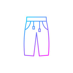 Sweatpants gradient linear vector icon. Women pants. Men trousers. Unixes trackpants for home wear. Thin line color symbols. Modern style pictogram. Vector isolated outline drawing