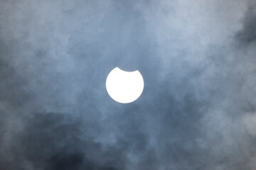 Partial solar eclipse in Prague, Czech republic June 10, 2021