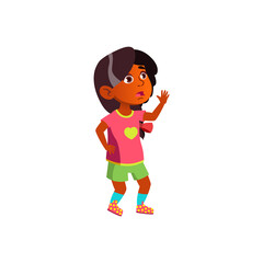 scared little girl calling for help cartoon vector. scared little girl calling for help character. isolated flat cartoon illustration