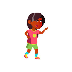 angry indian girl pointing at bully cartoon vector. angry indian girl pointing at bully character. isolated flat cartoon illustration