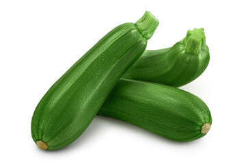Fresh whole zucchini isolated on white background with clipping path and full depth of field