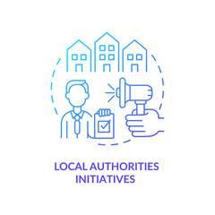 Local authorities initiatives concept icon. Population interests representation abstract idea thin line illustration. Community wellbeing improvement. Vector isolated outline color drawing