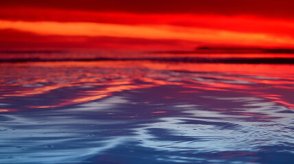 Fototapeta na wymiar beautiful sunset over the ocean, shallow depth of field