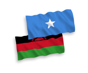 Flags of Malawi and Somalia on a white background