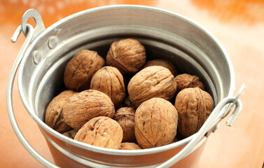 walnuts in the basket, dried fruits