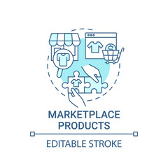 Marketplace products concept icon. Choice parameter abstract idea thin line illustration. Selling goods online. Search for best deals and prices. Vector isolated outline color drawing. Editable stroke