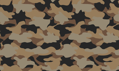Fototapeta premium Texture military camouflage repeats seamless Vector Pattern For fabric, background, wallpaper and others. Classic clothing print. Abstract monochrome seamless Vector camouflage pattern.