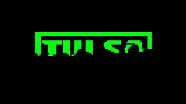 Tulsa. American city. Animated text. 4K video. Transparent Alpha channel. Isolated Letters from pixels, 8 bit. Green color. US city Tulsa for title, social media, tourism, travel blog, advertising.
