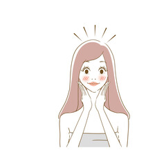 美容広告用表情　喜ぶ