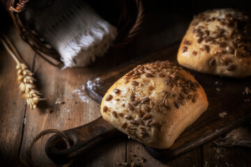 Fresh homemade pastries on a rustic table