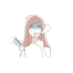 女性の髪の悩み　抜け毛