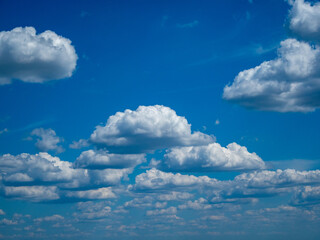 summer cloudy sky, blue sky, clouds.