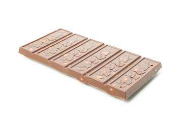 Tasty chocolate bar isolated on white background