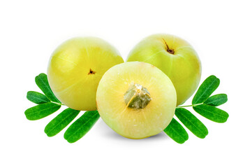 Indian gooseberry isolated on white background