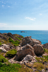 turquoise water cove on the costa brava in giron a beautiful summer day