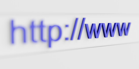 Internet web address url http www in search bar of browser in focus - obrazy, fototapety, plakaty