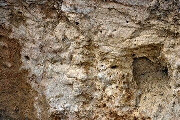 landscape, land, sand, soil layers, sand by the sea, holes in the sand, sand mountain.