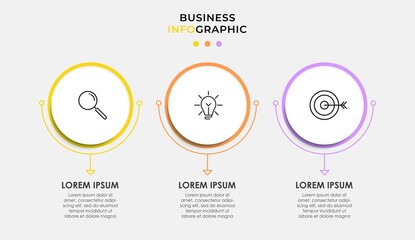 Vector Infographic design business template with icons and 3 options or steps. Can be used for process diagram, presentations, workflow layout, banner, flow chart, info graph