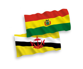 Flags of Brunei and Bolivia on a white background